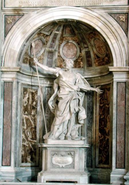 Statue of St. Longinus, at the base of t - Gianlorenzo Bernini as art ...