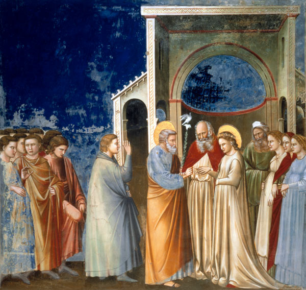 The Marriage of the Virgin - Giotto di Bondone as art print or hand painted  oil.