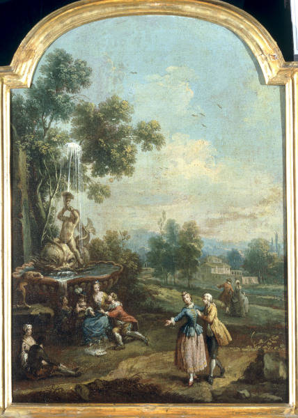 G.Zais / Couples at a Fountain / C18th from Giuseppe Zais