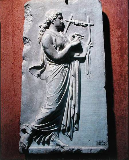Relief depicting Terpsichore, the muse of dancing and song from Greek