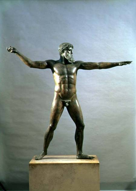 Statue of Poseidon - Greek School as art print or hand painted oil.