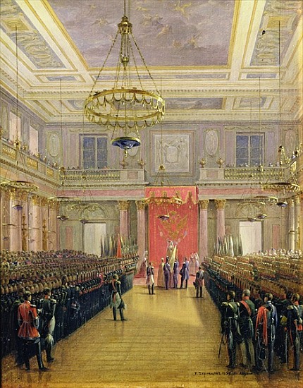 The Oath of the Successor to the Throne Alexander II Nickolaevich in the Winter Palace, 1837 (oil on from Grigori Grigor'evich Chernetsov