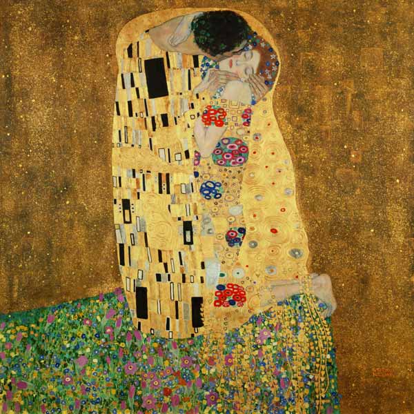 The Kiss - oil on canvas of Gustav Klimt