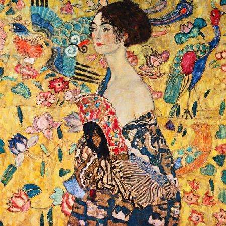 Lady with a fan - Gustav Klimt