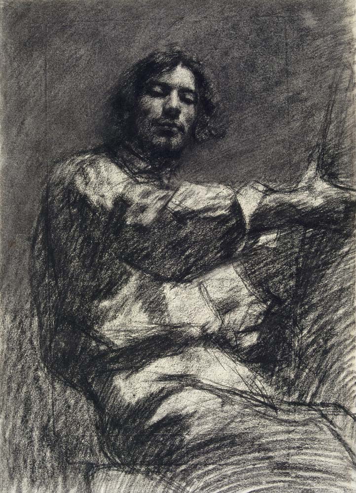 Young Man Sitting, Study. (Self-Portrait At the Easel) from Gustave Courbet
