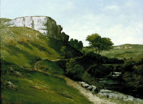 Landscape With River Gustave Courbet As Art Print Or Hand Painted Oil
