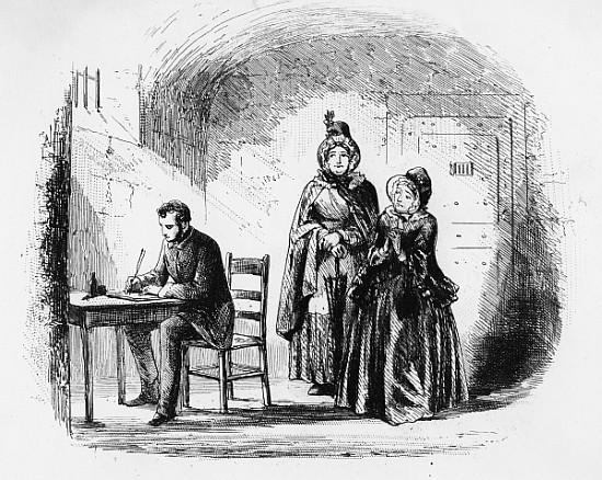 Mrs. Bagnet returns from her expedition, illustration from ''Bleak House'' Charles Dickens (1812-70) from Hablot Knight (Phiz) Browne