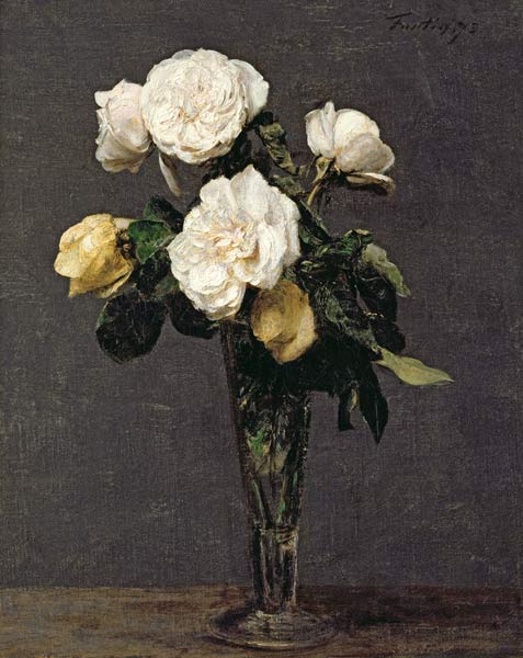 Roses in a Champagne Flute - Henri Fantin-Latour as art print or hand  painted oil.
