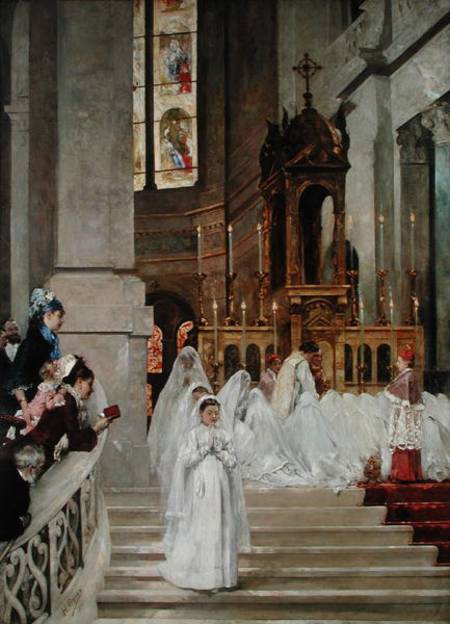 Communion at the Church of the Trinity - Henri Gervex as art print or hand  painted oil.