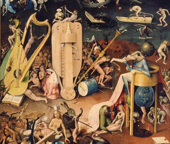 The Garden of Earthly Delights: Hell, de - Hieronymus Bosch as art print or  hand painted oil.