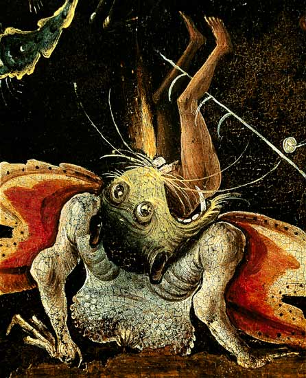 The Last Judgement, detail of a man bein - Hieronymus Bosch as art print or  hand painted oil.
