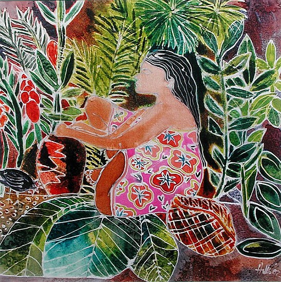 Potter in the Tropics (coloured inks on silk)  from Hilary  Simon