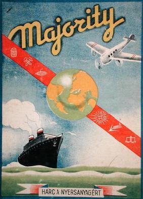 'Majority': 'The War to obtain Raw Materials in the World', Hungarian board game c.1940 (colour lith