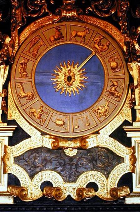 Orologio Zodicale (Zodiac Clock) - Italian School as art print or hand  painted oil.