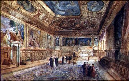 View of the Interior of the Doge's Palace in Venice from Italian pictural school