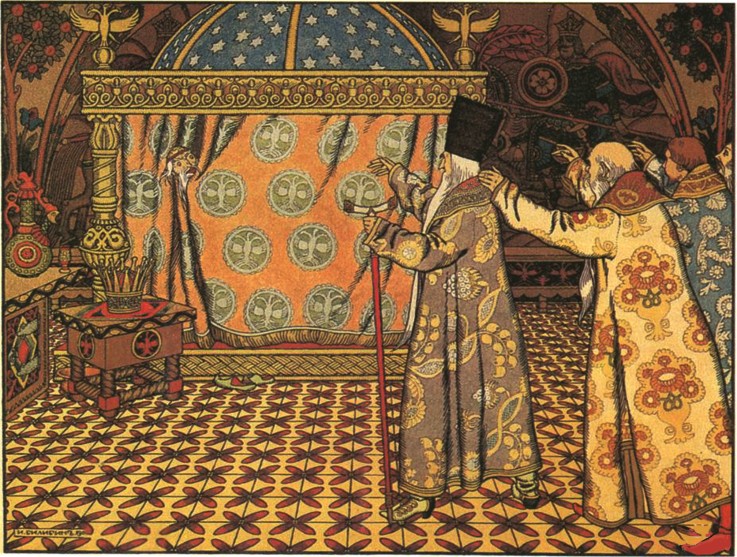 Illustration to the fairytale The Golden - Ivan Jakovlevich Bilibin as art  print or hand painted oil.
