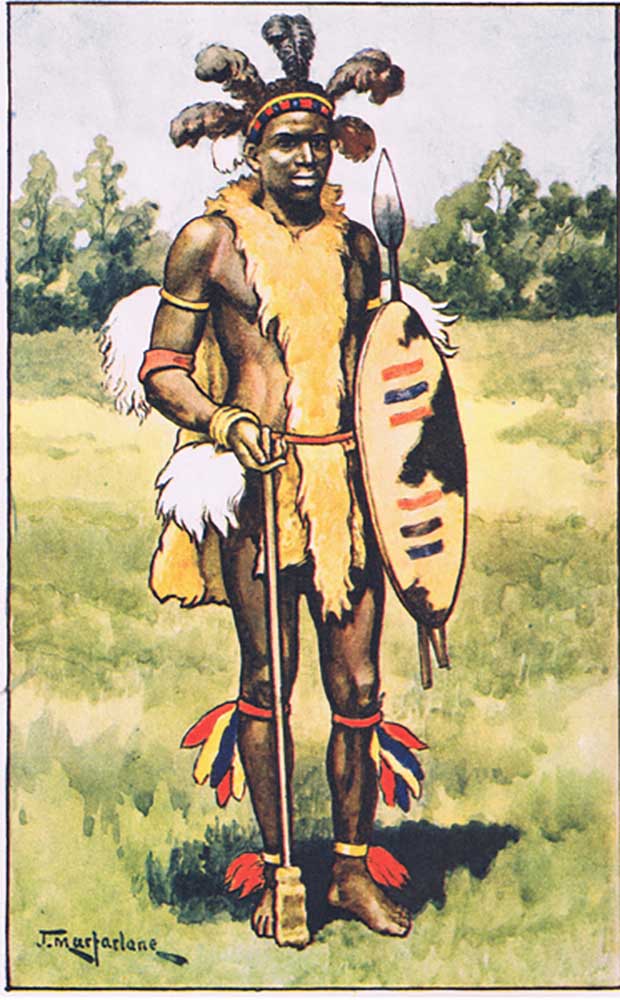 Zulu chief, from MacMillan school posters, c.1950-60s from J. Macfarlane