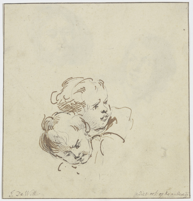 Two angel heads from Jacob de Wit