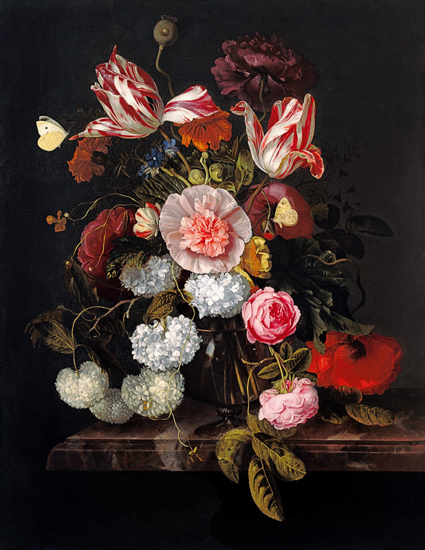 Still Life with flowers - Jacob van Walscapelle as art print or hand  painted oil.