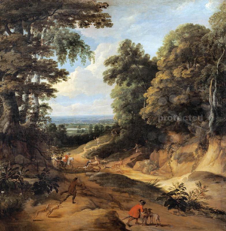 Landscape with tall trees