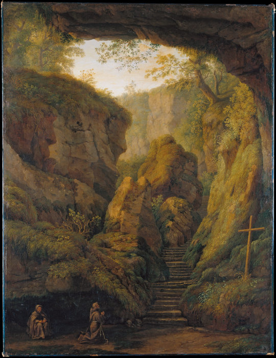 Saint Francis’ Grotto on Monte Verna from Jakob Philipp Hackert