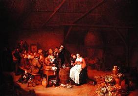 Peasants feasting in a Country Inn