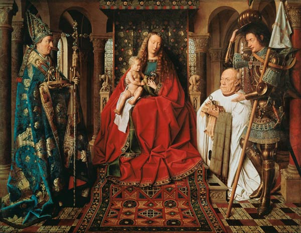 The Madonna of the Kanonikus Georg van o - Jan van Eyck as art print or  hand painted oil.