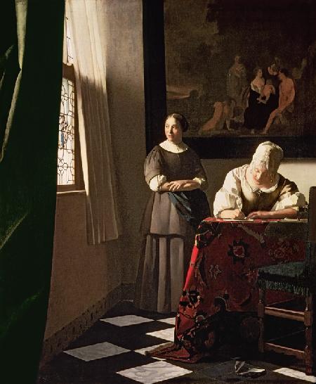 Lady Writing a Letter with her Maid