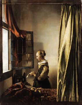 Girl Reading a Letter at an Open Window 1658
