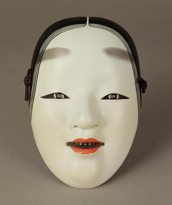 Noh theatre mask of a young woman, Japan - Japanese School, (19th century  as art print or hand painted oil.
