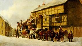 Outside The George Inn,  Winter