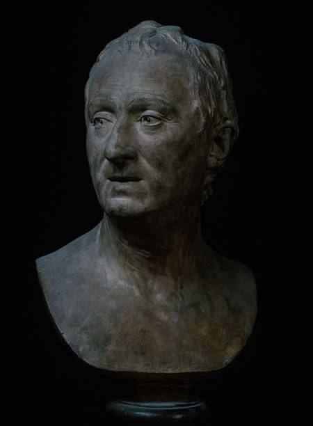 Bust of Denis Diderot (1713-84) - Jean-Antoine Houdon as art print or hand  painted oil.