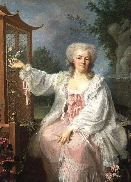 Portrait of a Lady by a pagoda - Jean-Baptiste Charpentier d. Ä as art  print or hand painted oil.
