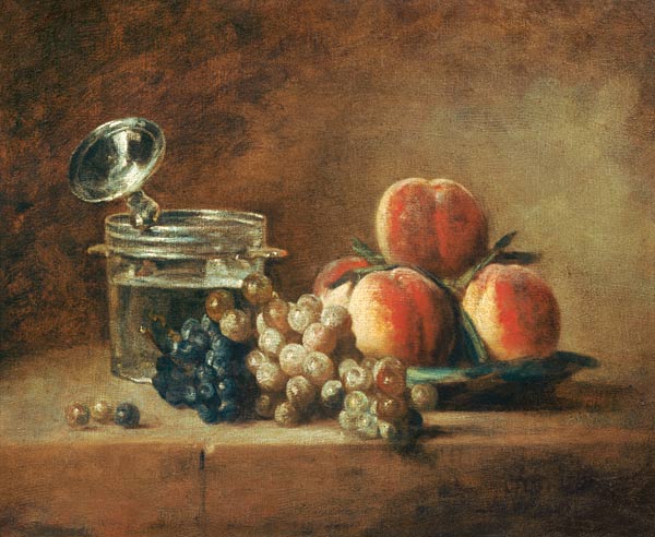 Crystal Bowl, Fruit - Jean-Baptiste Siméon Chardin as art print or hand  painted oil.