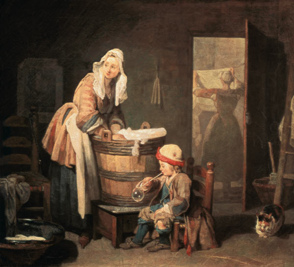 The Washerwoman - Jean-Baptiste Siméon Chardin as art print or hand painted  oil.