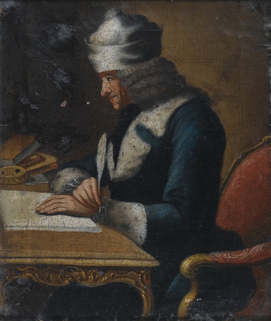 Portrait of Francois Marie Arouet de Vol - Jean Huber as art print or hand  painted oil.
