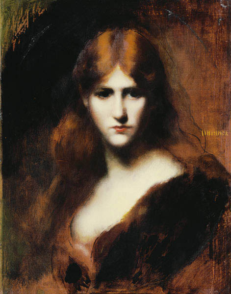 Portrait of a Woman - Jean-Jacques Henner as art print or hand painted oil.