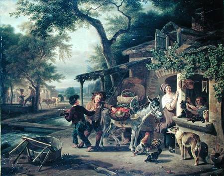 The Cherry Seller - Jean Louis De Marne as art print or hand painted oil.