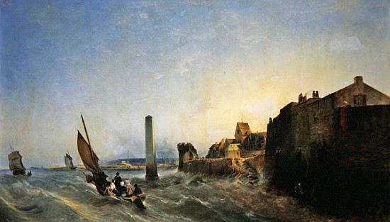 View of Napoleon Quay at Cherbourg - Jean Louis Petit as art print or hand  painted oil.
