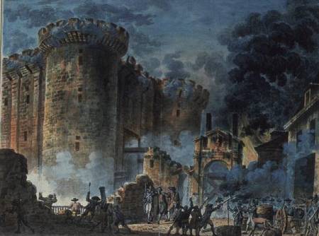 The Taking of the Bastille - Jean-Pierre Houel as art print or hand painted  oil.