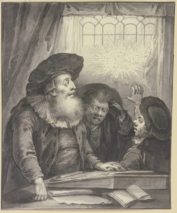 Rabbi Naphtali Ben Cohen mit zwei Schülern from Johann Andreas Benjamin Nothnagel