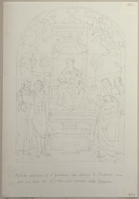 Thronende Maria mit dem Jesuskind zwischen Heiligen, Tafel in San Girolamo (?) from Johann Ramboux