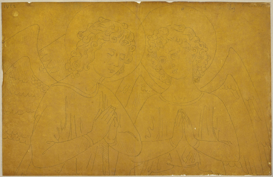 Zwei Engel, Detail aus einem Fresko von Benozzo Gozzoli in der Pieve di San Fortunato in Montefalco from Johann Ramboux