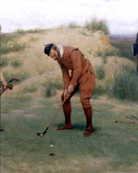 During the Time of the Sermonses, detail of the golfer from John Charles Dollman