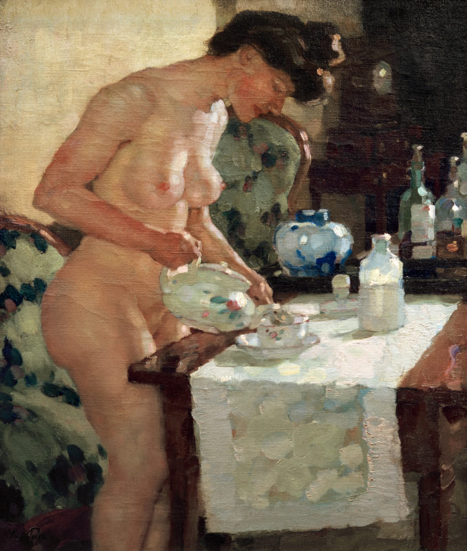 Modell am Teetisch, 1903. from Leo Putz