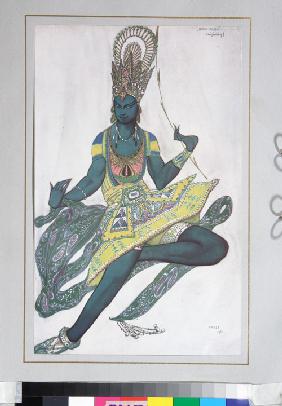 Vaslav Nijinsky. Costume design for the Ballet "Blue God" by R. Hahn