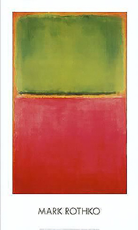 Untitled (Green, Red on Orange) - Mark Rothko as art print or hand painted  oil.