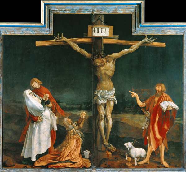 Isenheimer altar middle panel of the closed Retabel: Crucifixion Christi