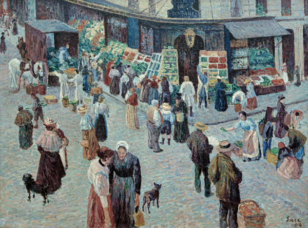 Rue des Abbesses, Krämerladen - Maximilien Luce as art print or hand  painted oil.