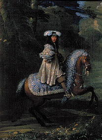 Portrait of a rider in a distinguished dress from Meister (Französischer)